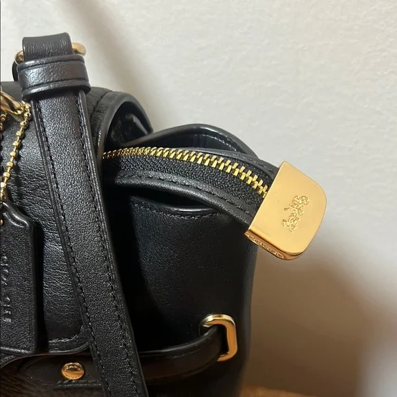 Coach Black Blake Flap Caryall Leather Satchel - Picture 5 of 16